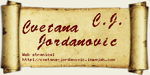 Cvetana Jordanović vizit kartica